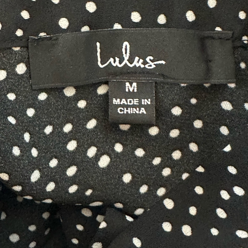 Lulu's Black and White Polka Dot Blouse - Picture 5 of 10